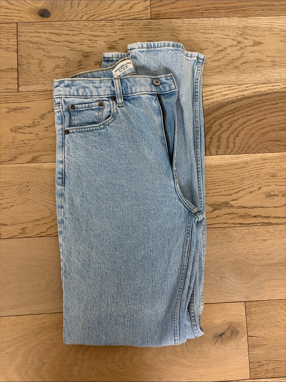 Abercrombie The 90’s Straight Ultra High-Rise Jeans - Light Blue 27 extra long